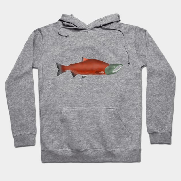 Sockeye Salmon - Spawn Phase Hoodie by FishFolkArt